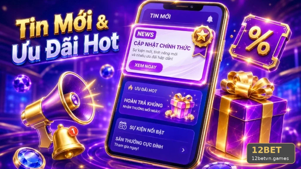 Người dùng đang đọc các bản tin và điều khoản trên 12BET
